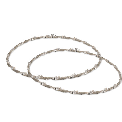 Στέφανα Γάμου Ασημένια 925 Ασημί με Χρυσό Δέρμα και Κρυσταλλάκια κωδ.542 - Image 1