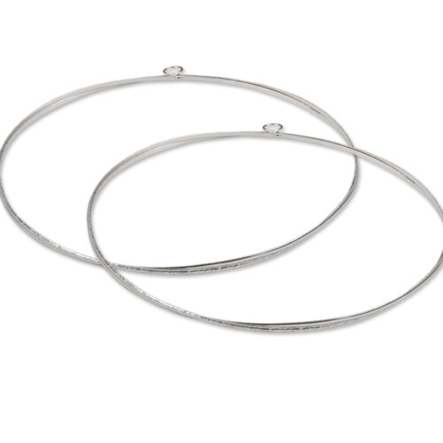 Στέφανα Γάμου Μεταλλικά Ασημί Λεία-Σφυρήλατα κωδ.7263 - Image 1