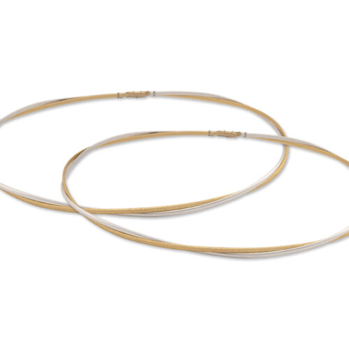 Στέφανα Γάμου Μεταλλικά Ασημί Γυαλιστερό με Χρυσό Διαμανταριστό κωδ.7245 - Image 1