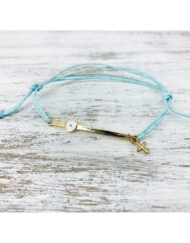 Μαρτυρικά Σιελ Με Χρυσή Μπάρα, Σταυρό Και Λευκό Ματάκι κωδ.ΜΑΡ10Σ