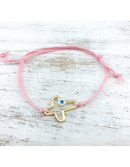 Μαρτυρικά Ροζ Με Χρυσό Σταυρό Και Ματάκι κωδ.ΜΑΡ12Ρ