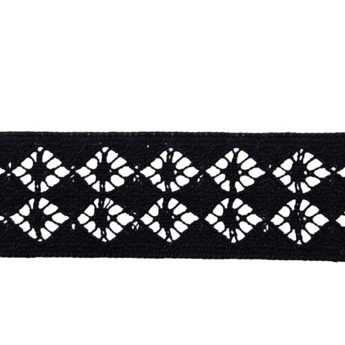 Δαντέλα Βαμβακερή-Κοπανέλι Ατραντέ Μαύρη 4εκ. κωδ.19534-2-417 - Image 1