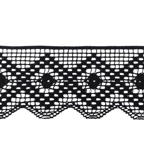 Δαντέλα Βαμβακερή-Κοπανέλι Μαύρη 6εκ. κωδ.936 - Image 1