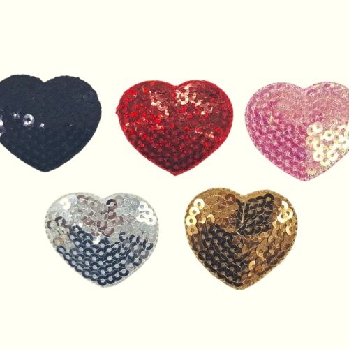 Μοτίφ Θερμοκολλητικό Καρδιά με παγιέτες κωδ.5533 - Image 1