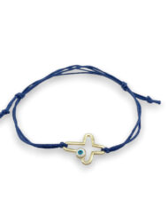 Μαρτυρικά Μπλε Με Χρυσό Σταυρό Και Ματάκι κωδ.ΜΑΡ12Μ