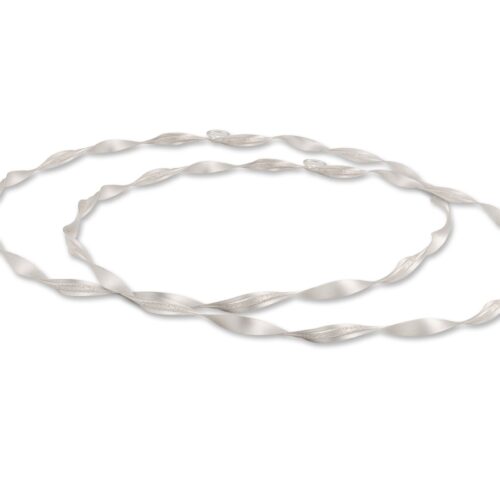 Στέφανα Γάμου Επάργυρα Ασημί Αμμοβολή με Διαμανταριστό κωδ.4705 - Image 1