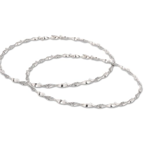 Στέφανα Γάμου Ασημένια 925 Ασημί Crystal Fabric με Λευκά Κρυσταλλάκια κωδ.840 - Image 1