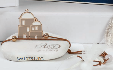 Premium Μπομπονιέρα Γάμου Βότσαλο με Εκκλησία κωδ.SW10751-PG
