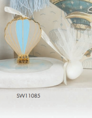 Μπομπονιέρα Βάπτισης Βότσαλο με Αερόστατο κωδ.SW11085