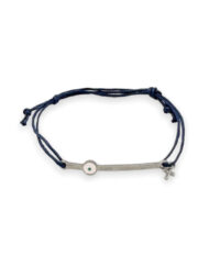 Μαρτυρικά Μπλε Με Ασημί Μπάρα, Σταυρό Και Λευκό Ματάκι κωδ.ΜΑΡ9Μ