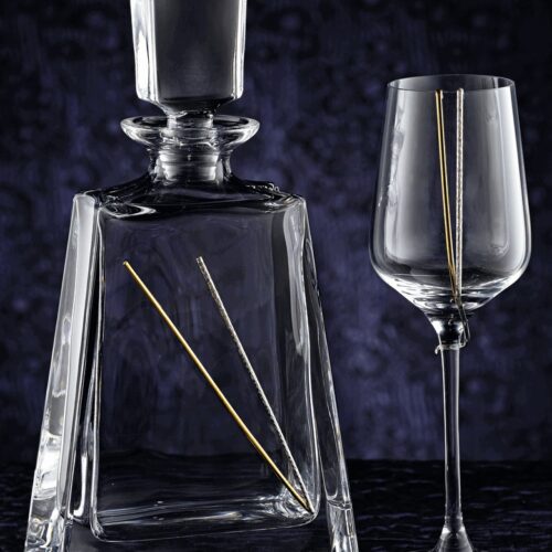 Ασημένιο Σετ Γάμου 925 Καράφα-Ποτήρι σε Χρυσό κωδ.577 - Image 1