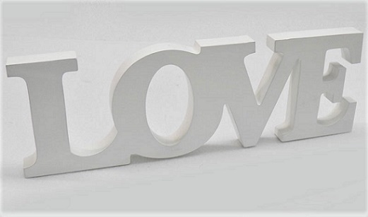 Ξύλινο LOVE Λευκό κωδ.0519284 - Image 1