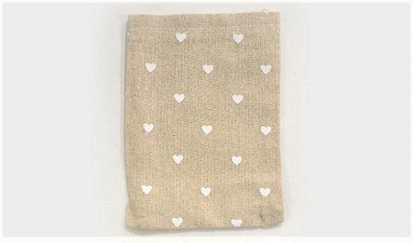 Πουγκί φυσικό της άμμου με λευκή καρδιά κωδ.0527166 - Image 1