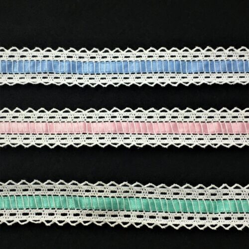 Δαντέλα Βαμβακερή Κοπανέλι με σατέν κορδέλα 2εκ. κωδ.31275-6 - Image 1