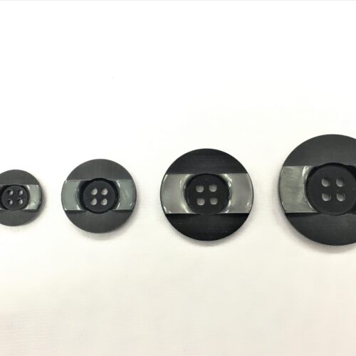 Κουμπί μαύρο με ασημί κωδ.54385 - Image 1
