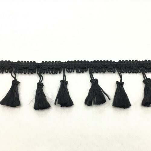 Κρόσσι Μαύρο Ραιγιόν με Φουντάκια 5εκ. κωδ.670R χρ.68 - Image 1