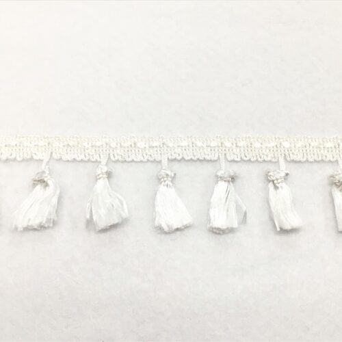 Κρόσσι Λευκό Ραιγιόν με Φουντάκια 5εκ. κωδ.670R χρ.λευκό - Image 1