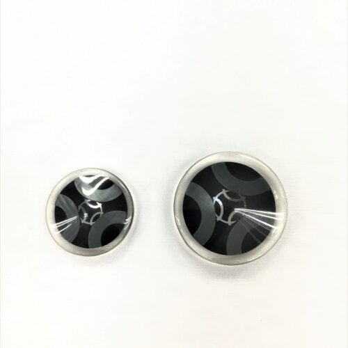 Κουμπί μαύρο με γκρι κωδ.78385 - Image 1