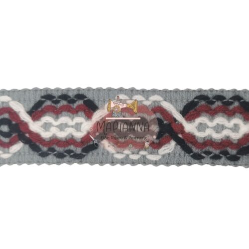 Τρέσα γκρι με μαύρα, άσπρα και μπορντό σχέδια κωδ.TP2 - Image 1