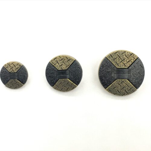 Κουμπί μαύρο με μπρονζέ λεπτομέρεια κωδ.91926 - Image 1