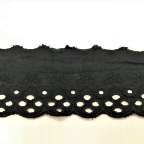 Δαντέλα Ασπροκέντημα-Μπροντερί Βαμβακερή Μαύρη 6,5εκ. κωδ.CL732 - Image 1