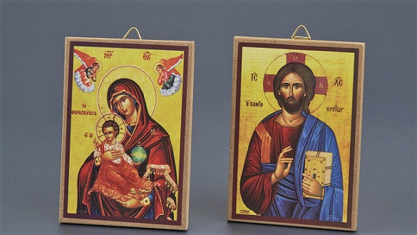 Ξύλινη Εικόνα Χριστού-Παναγίας κωδ.NU1719 - Image 1