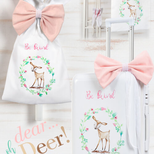 Σετ βάπτισης για κορίτσι με βαλίτσα Ελαφάκι - Image 1