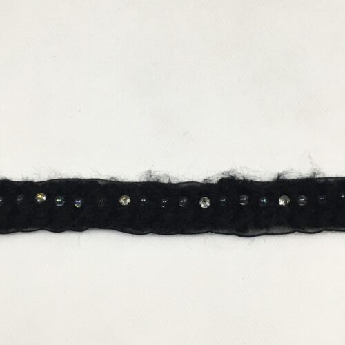 Τρέσα μάλλινη με ιριζέ χάντρες και λευκό στρας - Image 1