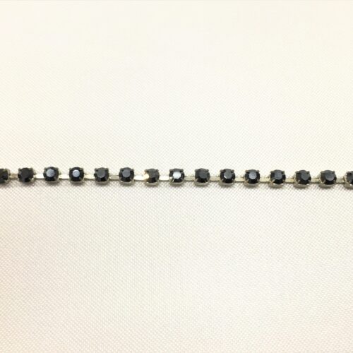 Στρας Μαύρο Μονόσειρο σε Μεταλλική Ασημί βάση - Image 1