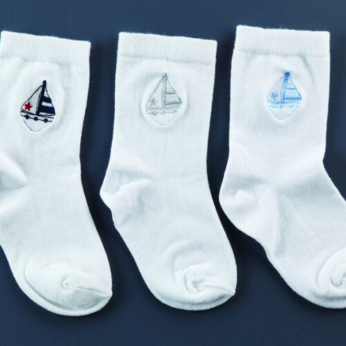 Καλτσάκια Βάπτισης με καράβι κωδ.453 - Image 1