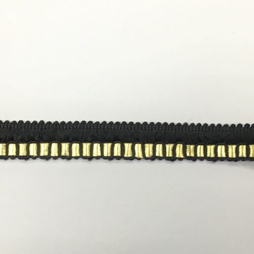 Τρέσα μαύρη με χρυσό δερματάκι - Image 1