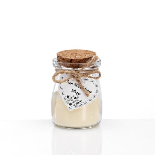 Μπομπονιέρα Γυάλινο Βαζάκι με Κερί Βανίλια κωδ.202-8720 - Image 1