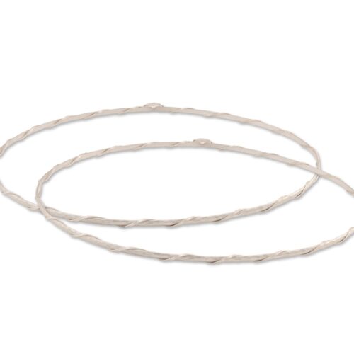 Στέφανα Γάμου Ασημένια 925 Σφυρήλατο Αμμοβολή και Ασημί Διαμανταριστό κωδ.768 - Image 1