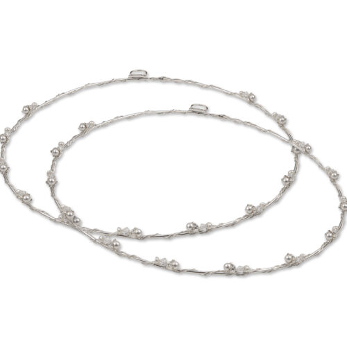 Στέφανα Γάμου Ασημένια 925 με Πέρλα και Κρυσταλλάκια κωδ.772 - Image 1