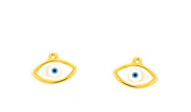 Μεταλλικό Χρυσό Μάτι με Διάφανο Σμάλτο κωδ.0517966 - Image 1
