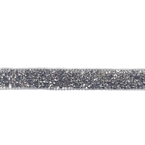 Τρέσα Θερμοκολλητική Ασημί Μαυρισμένη με Στρας κωδ.ΤΘΑΙ1 - Image 1