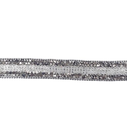 Τρέσα Θερμοκολλητική Ασημί Μαυρισμένη με Στρας κωδ.ΤΘΑΙ2 - Image 1