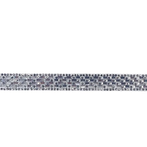 Τρέσα Θερμοκολλητική Ασημί Μαυρισμένη με Στρας κωδ.ΤΘΑΙ3 - Image 1