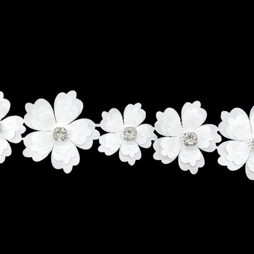 Τρέσα Λουλουδάκια Ασύμμετρα με Στρας - Image 2