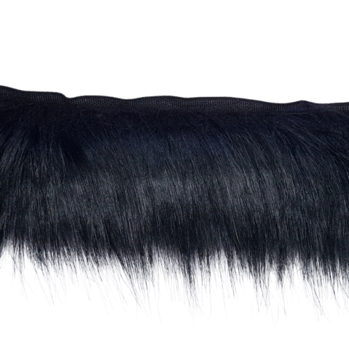 Γουνάκι Οικολογικό Δίχρωμο Μαύρο με Μπλε σε Τρέσα - Image 1