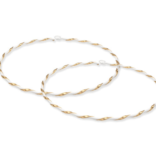 Στέφανα Γάμου Επάργυρα Λευκό Σμάλτο με Χρυσό Δέρμα κωδ.4818 - Image 1