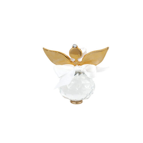 Premium Μπομπονιέρα Βάπτισης Λευκή με Άγγελο Κρυστάλλινο κωδ.GBW10758/C - Image 1