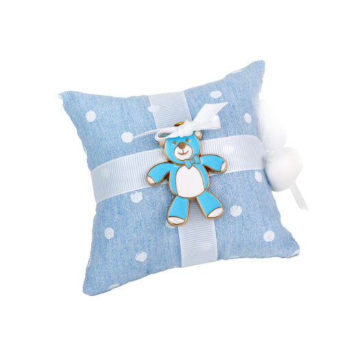 Premium Μπομπονιέρα Βάπτισης Μαξιλαράκι με Αρκουδάκι κωδ.PW12755 - Image 1