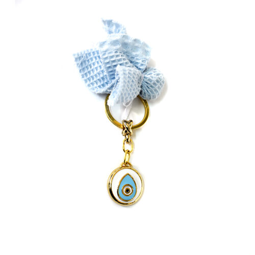 Premium Μπομπονιέρα Βάπτισης Μπρελόκ με Σιελ Μάτι κωδ.KW11081/23 - Image 1