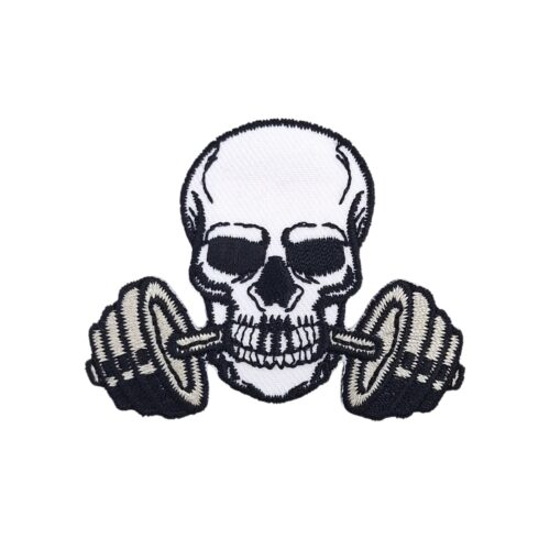 Μοτίφ Θερμοκολλητικό Νεκροκεφαλή με Μπάρα Γυμναστικής κωδ.5182 - Image 1