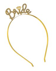 Στέκα Μαλλιών Νύφης Χρυσή Bride με Στρας κωδ.175-5041