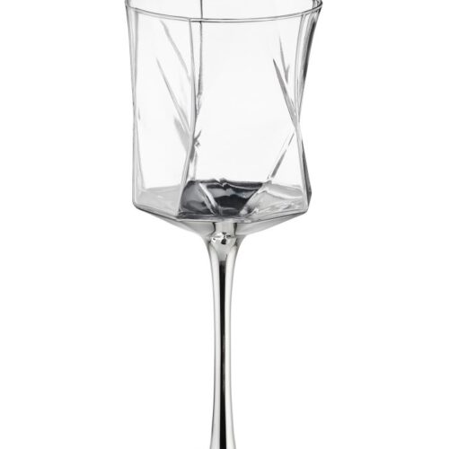 Ποτήρι Γάμου με Ασημί Γυαλιστερό Φινίρισμα κωδ.KR7250 - Image 1