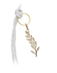 Μπομπονιέρα Κλαδί Ελιάς Μπρελόκ Κρεμαστό σε Λευκό Κορδόνι