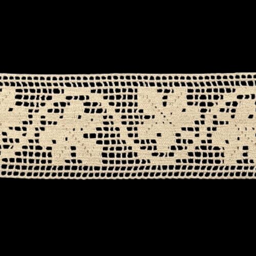 Δαντέλα βαμβακερή-Κοπανέλι ατραντέ Εκρού 6,5εκ. κωδ.1655 - Image 1