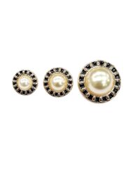 Κουμπί Πολυεστερικό Χρυσό με Πέρλα κωδ.90572